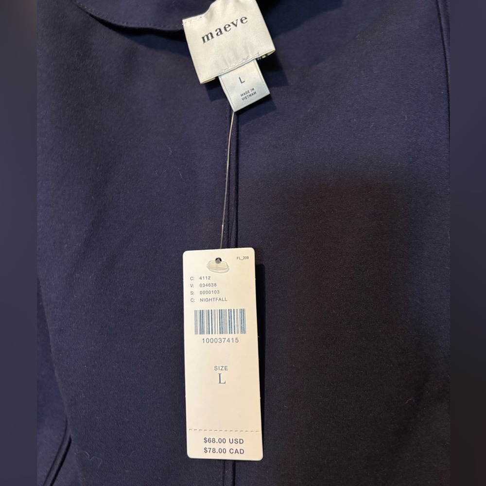 Maeve Seamed Shell Top - Navy Sz Large Runs Small NWT - Picture 5 of 9